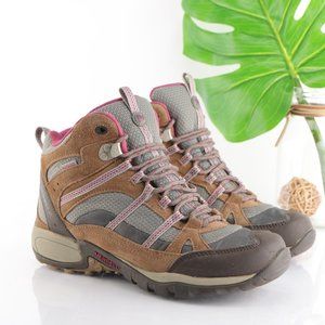 Merrell Siren Mid Waterproof Hiking Boot Ankle Bootie Lace Up Gray Purple 8.5